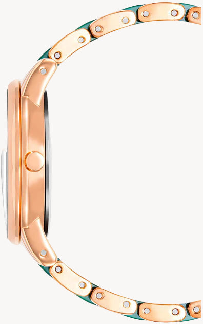 ساعة آن كلاين AK/3344GNRG نسائية بمينا أخضر