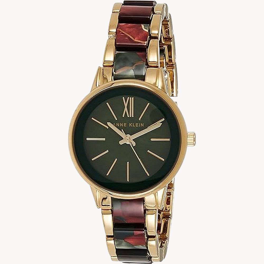 آن كلاين AK/3878GMGN — ساعة نسائية بمينا خضراء