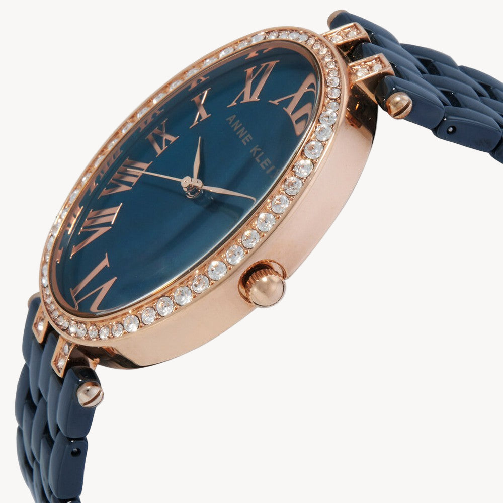 آن كلاين AK/3900RGNV — ساعة نسائية بمينا خضراء