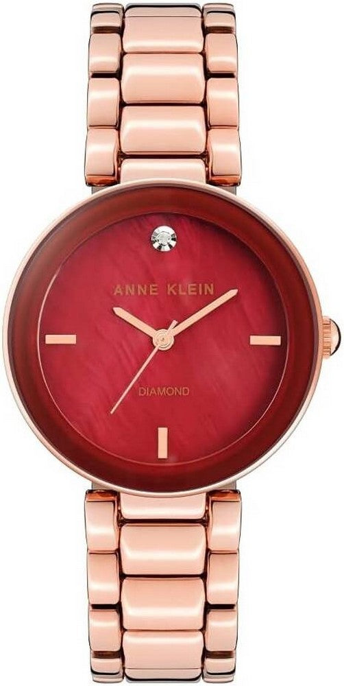 Anne Klein AK/1362BYRG Women's Ceramic Red Dial Watch