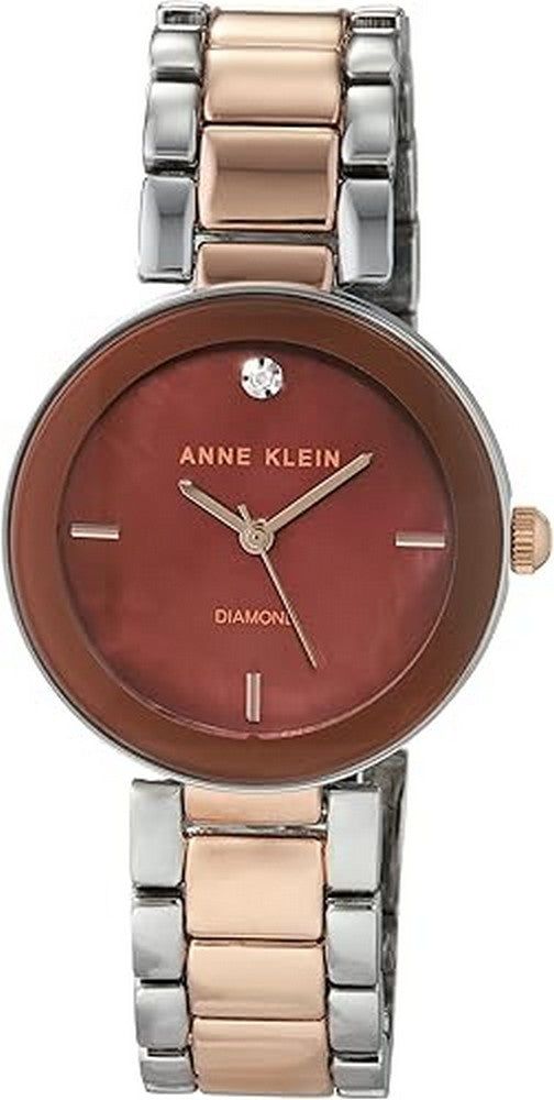 Anne Klein AK/1363BNRT Women's Genuine Diamond Dial Bracelet Watch