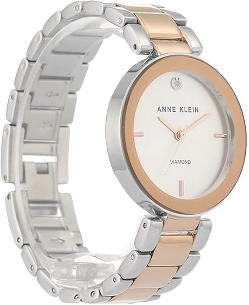 Anne Klein AK/1363SVRT Diamond Accents Silver Dial Quartz Womens Watch