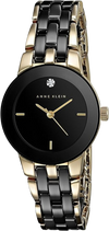 Anne Klein AK/1610BKGB Women's Genuine Diamond Dial Ceramic Bracelet Watch