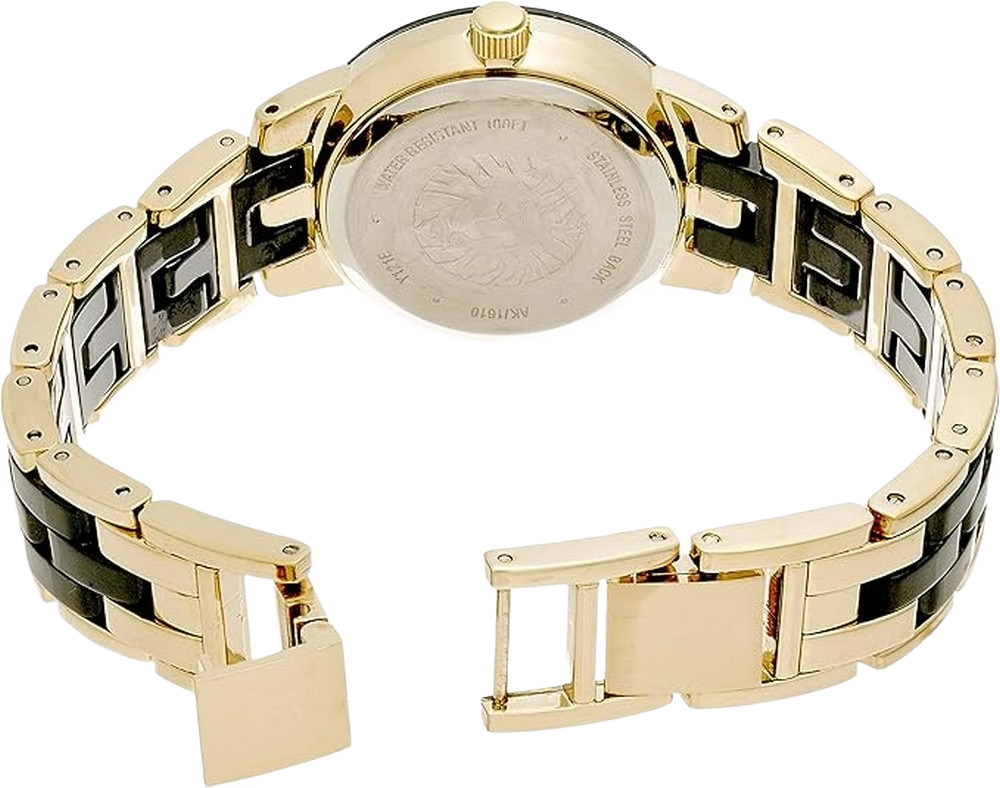 Anne Klein AK/1610BKGB Women's Genuine Diamond Dial Ceramic Bracelet Watch