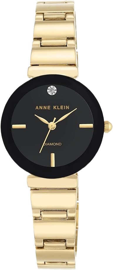 Anne Klein AK/2434BKGB Women's Genuine Diamond Dial Bracelet Watch