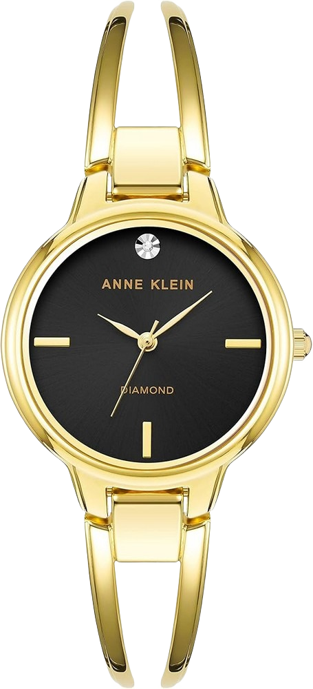 Anne Klein AK/2626BKGB Women's Genuine Diamond Dial Bangle Watch