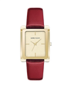 Anne Klein AK/2706CHRD Women's Red Genuine Leather Strap Watch