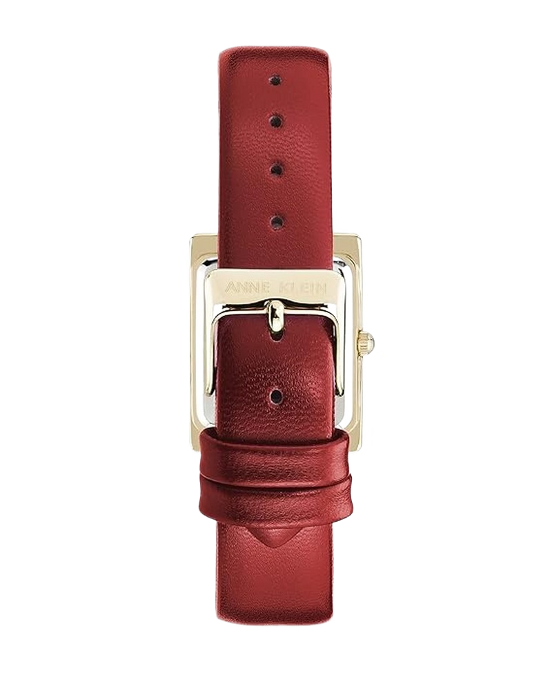 Anne Klein AK/2706CHRD Women's Red Genuine Leather Strap Watch