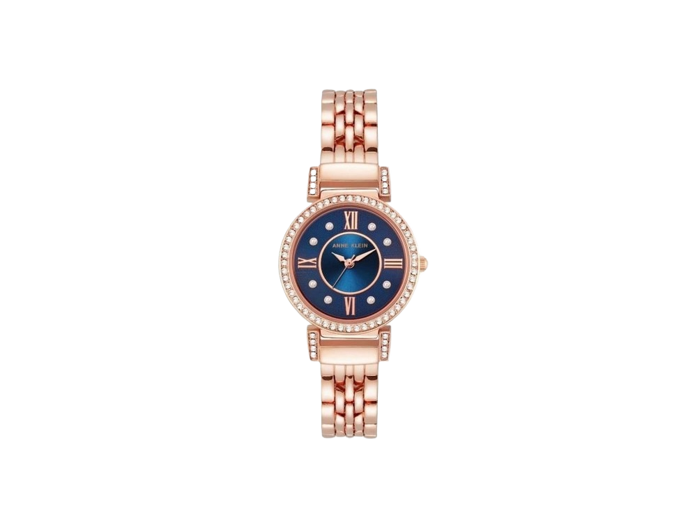 Anne Klein AK/2928NVRG Women's Premium Crystal Accented Bracelet Watch