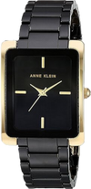 Anne Klein AK/2952bkgb Black and Goldtone Ceramic Bracelet Watch
