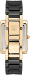 Anne Klein AK/2952bkgb Black and Goldtone Ceramic Bracelet Watch