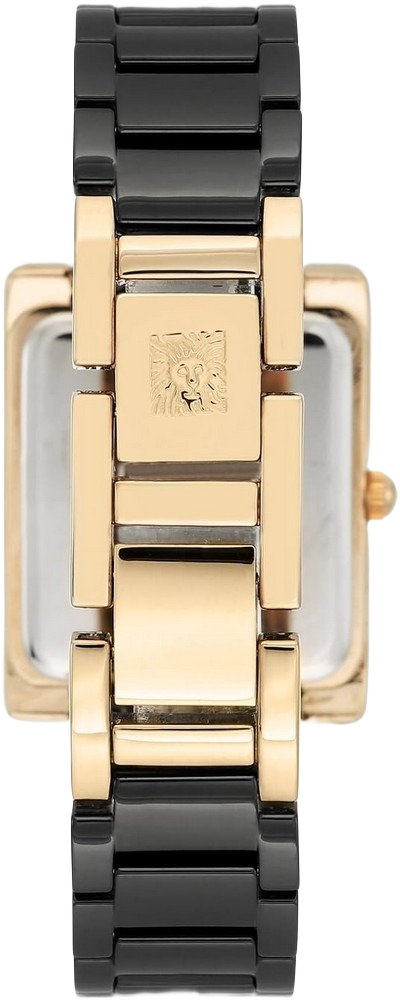 Anne Klein AK/2952bkgb Black and Goldtone Ceramic Bracelet Watch