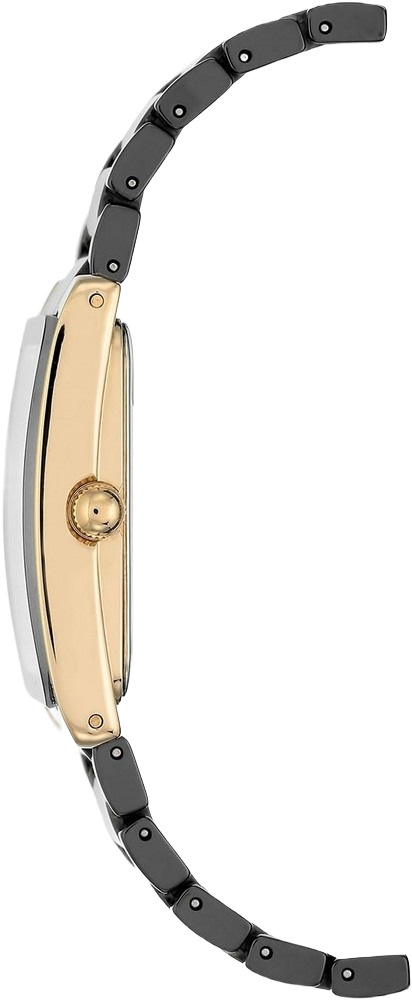 Anne Klein AK/2952bkgb Black and Goldtone Ceramic Bracelet Watch