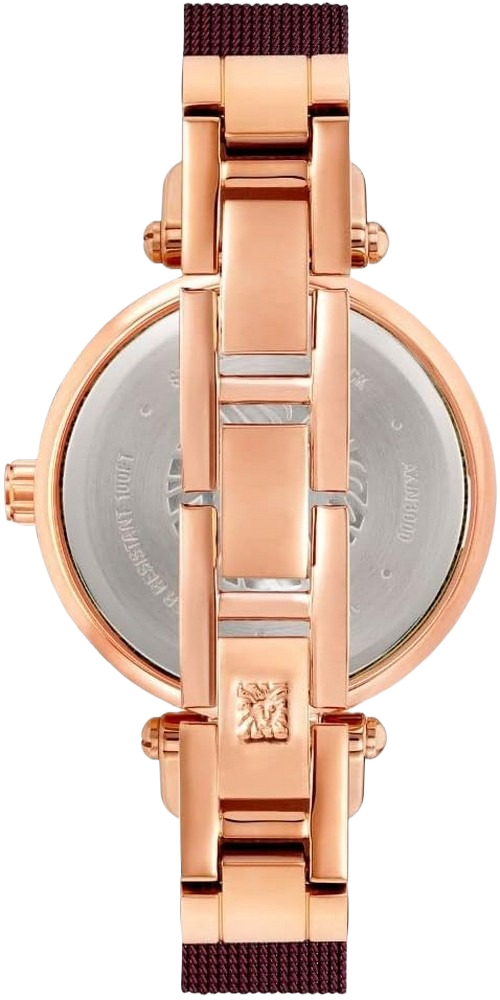 Anne Klein AK/3000RGBY Women's Crystal Burgundy Dial Watch