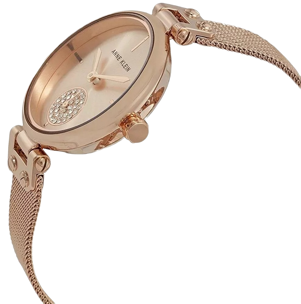 Anne Klein AK/3000RGRG Women's Premium Crystal Accented Mesh Bracelet Watch