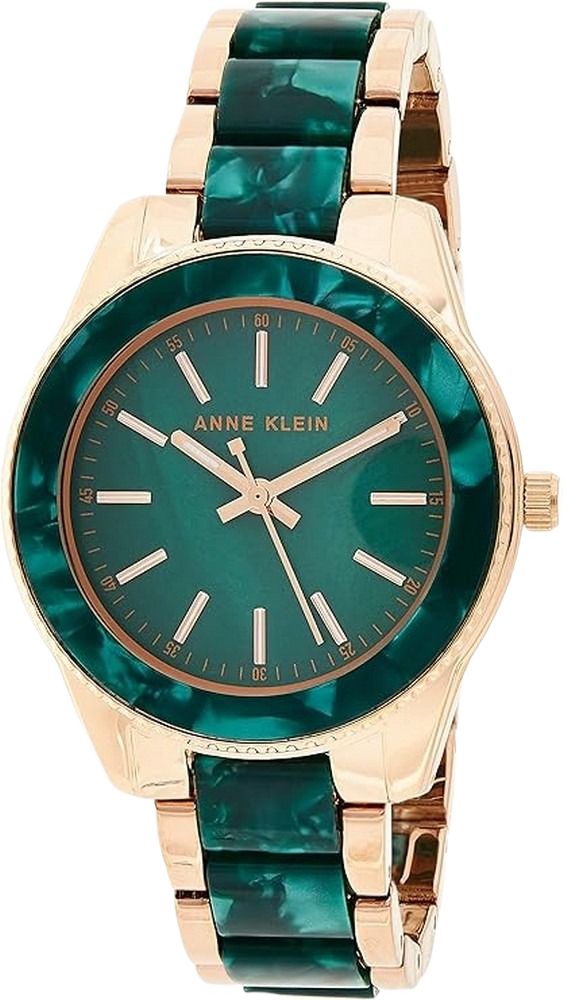Anne Klein AK/3214GNRG Women's Quartz Watch with Analog Display and Resin Bracelet
