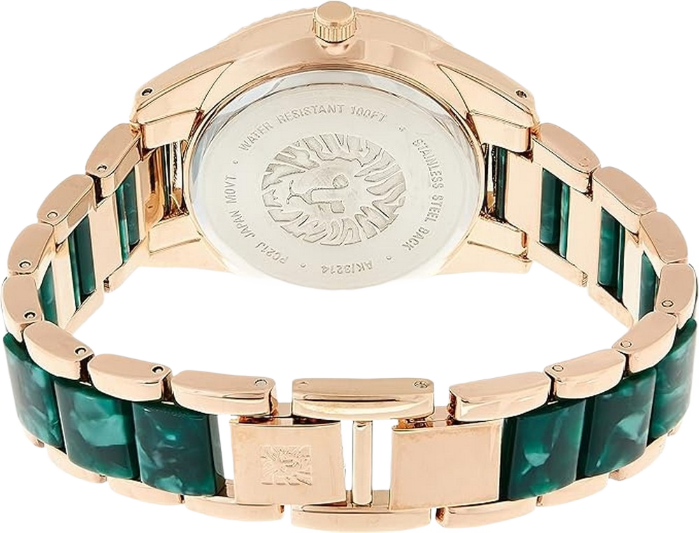 Anne Klein AK/3214GNRG Women's Quartz Watch with Analog Display and Resin Bracelet