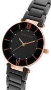 Anne Klein Women's AK/3266BKRG Premium Crystal Accented, Black Ceramic Bracelet Watch