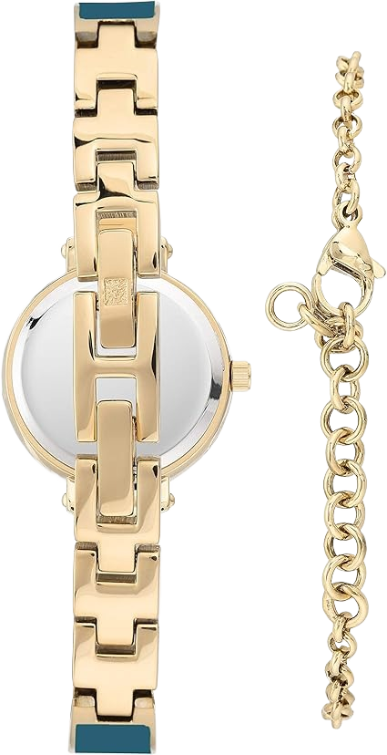 Anne Klein AK-3620BLST Women's Elegant Diamond Dial Gold-Tone Bangle Watch