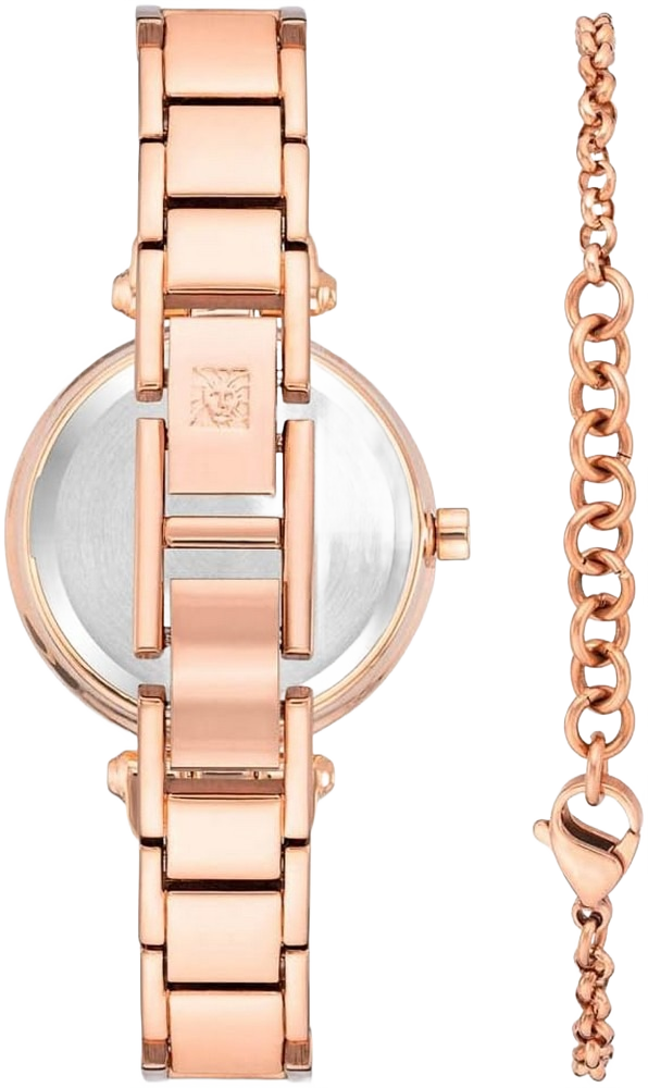 Anne Klein AK/3974BKST Women's Premium Crystal Accented Bangle Watch and Bracelet Set
