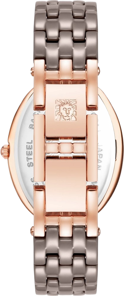 Anne Klein AK/3996RGTP Women's Three-Hand Quartz Taupe Ceramic Bracelet Watch