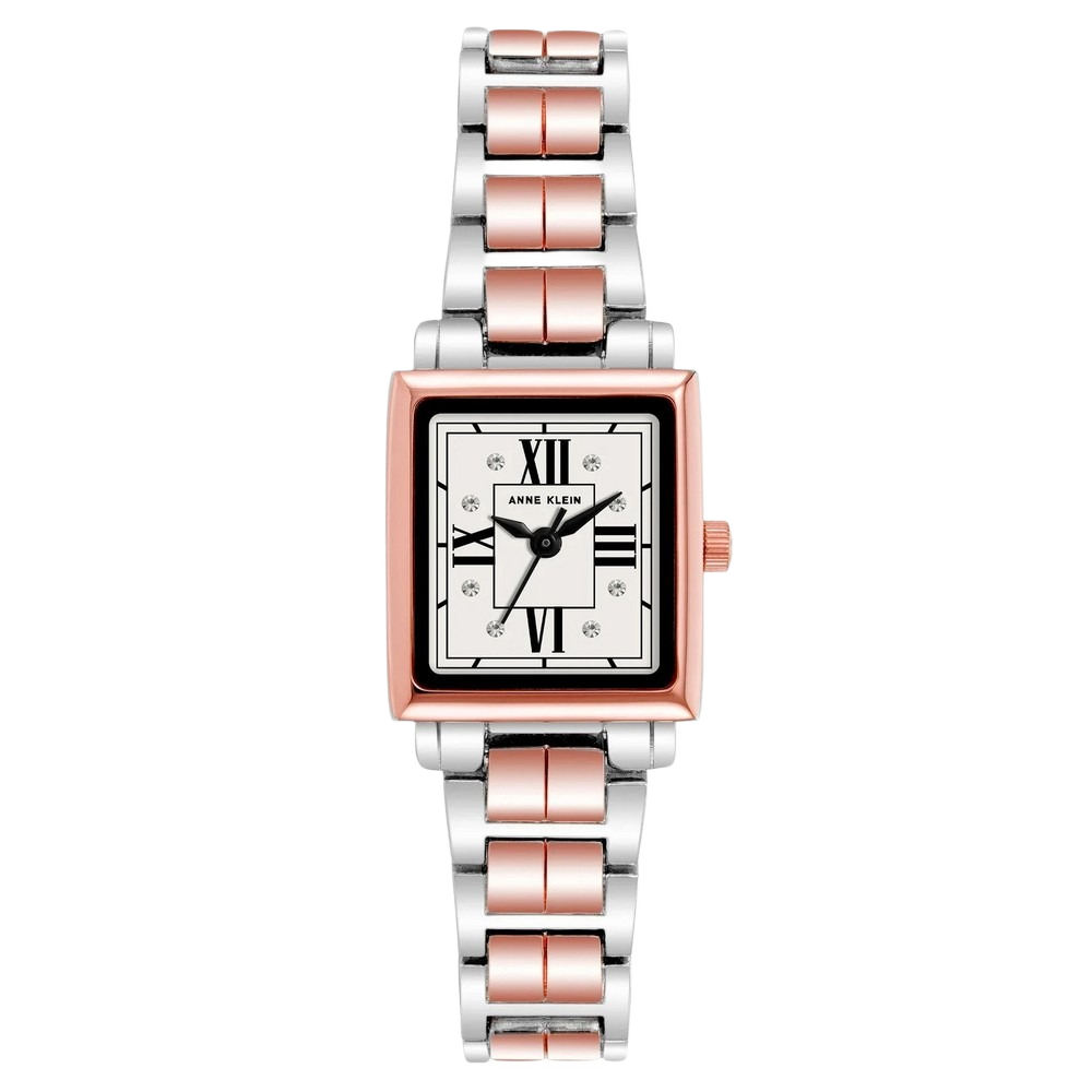 Anne Klein AK/4011SVRT Women's Three-Hand Quartz Square Bracelet Watch