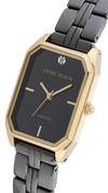Anne Klein AK/4034GPBK Women's Genuine Diamond Dial Ceramic Bracelet Watch