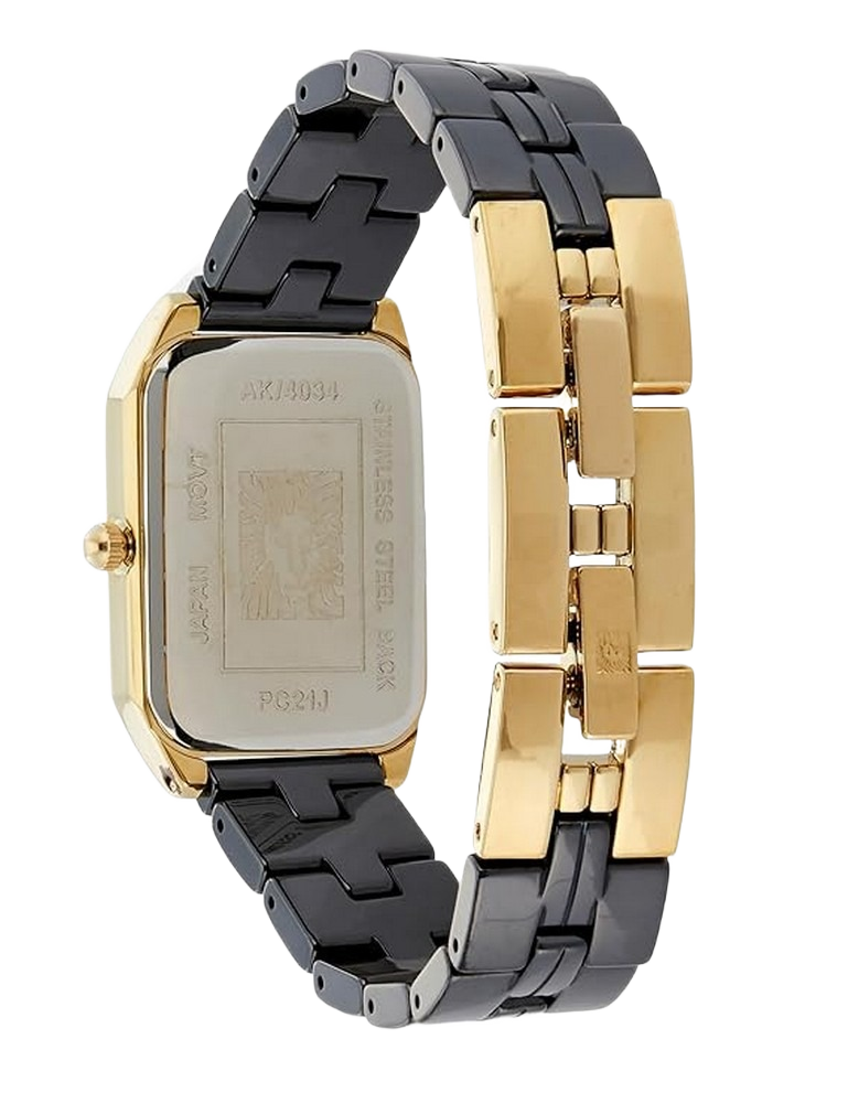 Anne Klein AK/4034GPBK Women's Genuine Diamond Dial Ceramic Bracelet Watch