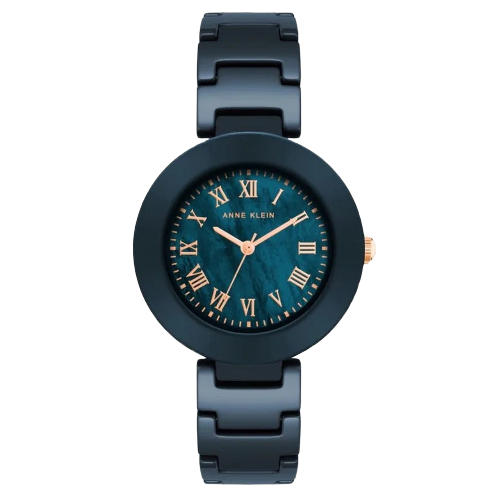 Anne Klein AK/4036NMNV Women's Three-Hand Quartz Navy Ceramic Bracelet Watch