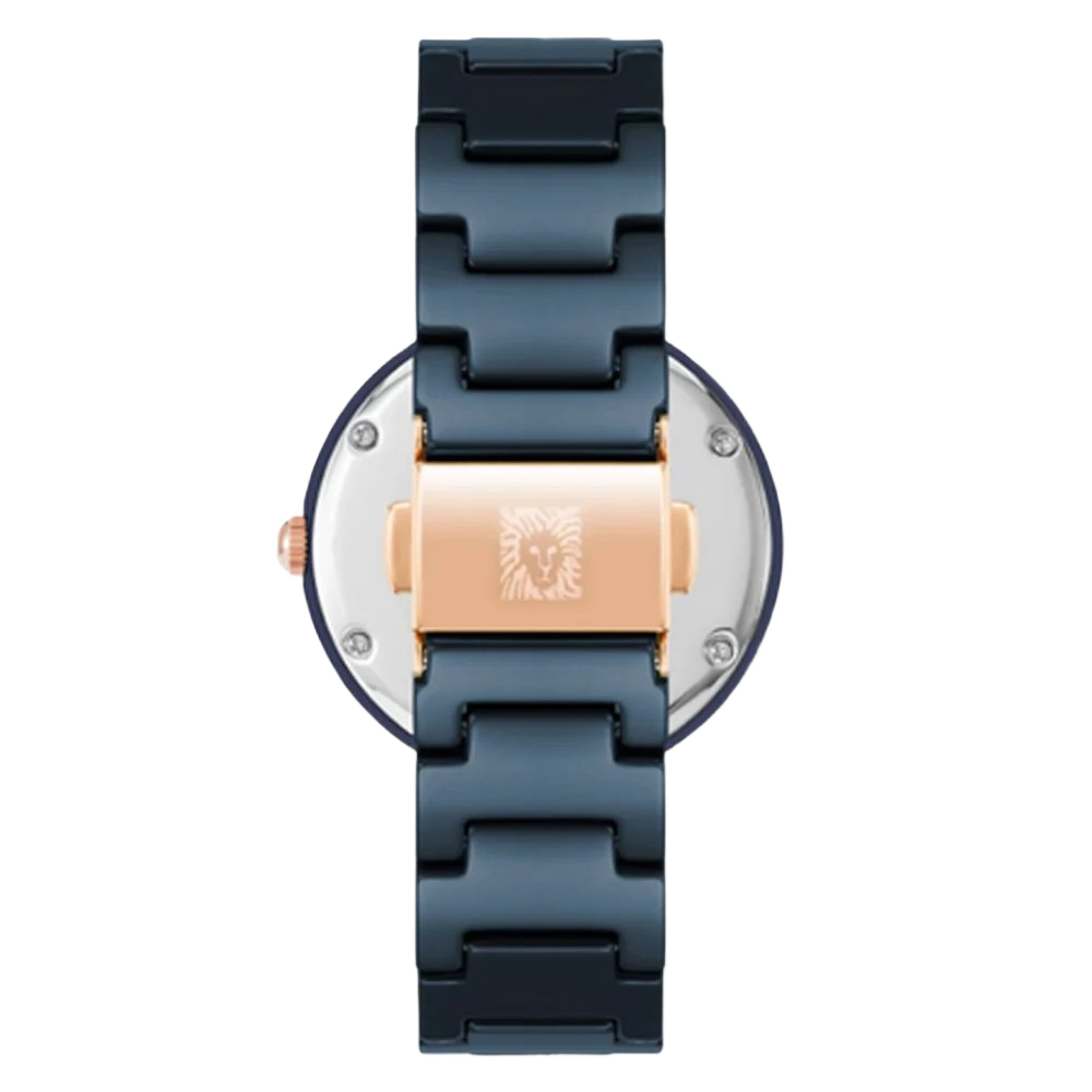 Anne Klein AK/4036NMNV Women's Three-Hand Quartz Navy Ceramic Bracelet Watch