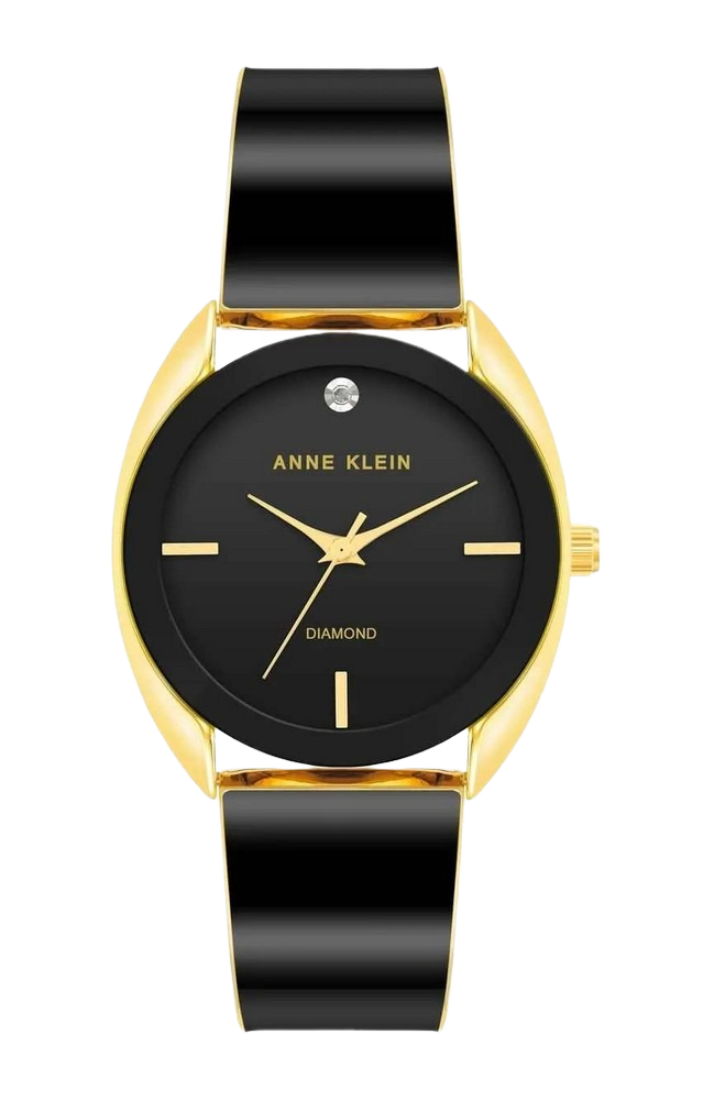 Anne Klein AK/4040GPBK Women Analog Enamel Watch