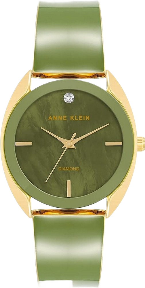 Anne Klein AK/4040GPGN Women's Genuine Diamond Dial Bangle Watch