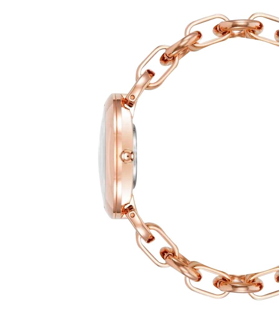 Anne Klein  AK/4092BHRG Women's Rose Gold-Tone & White Enamel Bracelet Watch