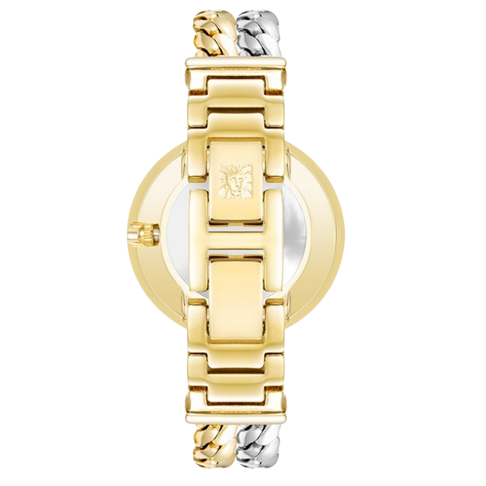 Anne Klein AK/4101MPTT Silver/White Mother of Pearl Dial Analog Quartz Ladies