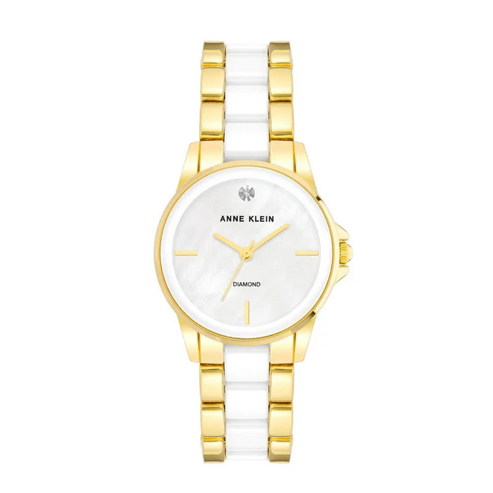 ANNE KLEIN AK/4118WTGB Diamond Accented Ceramic Bracelet Watch