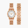 Anne Klein AK/4144RGST Quartz White Dial Ladies Watch and Bracelet Set