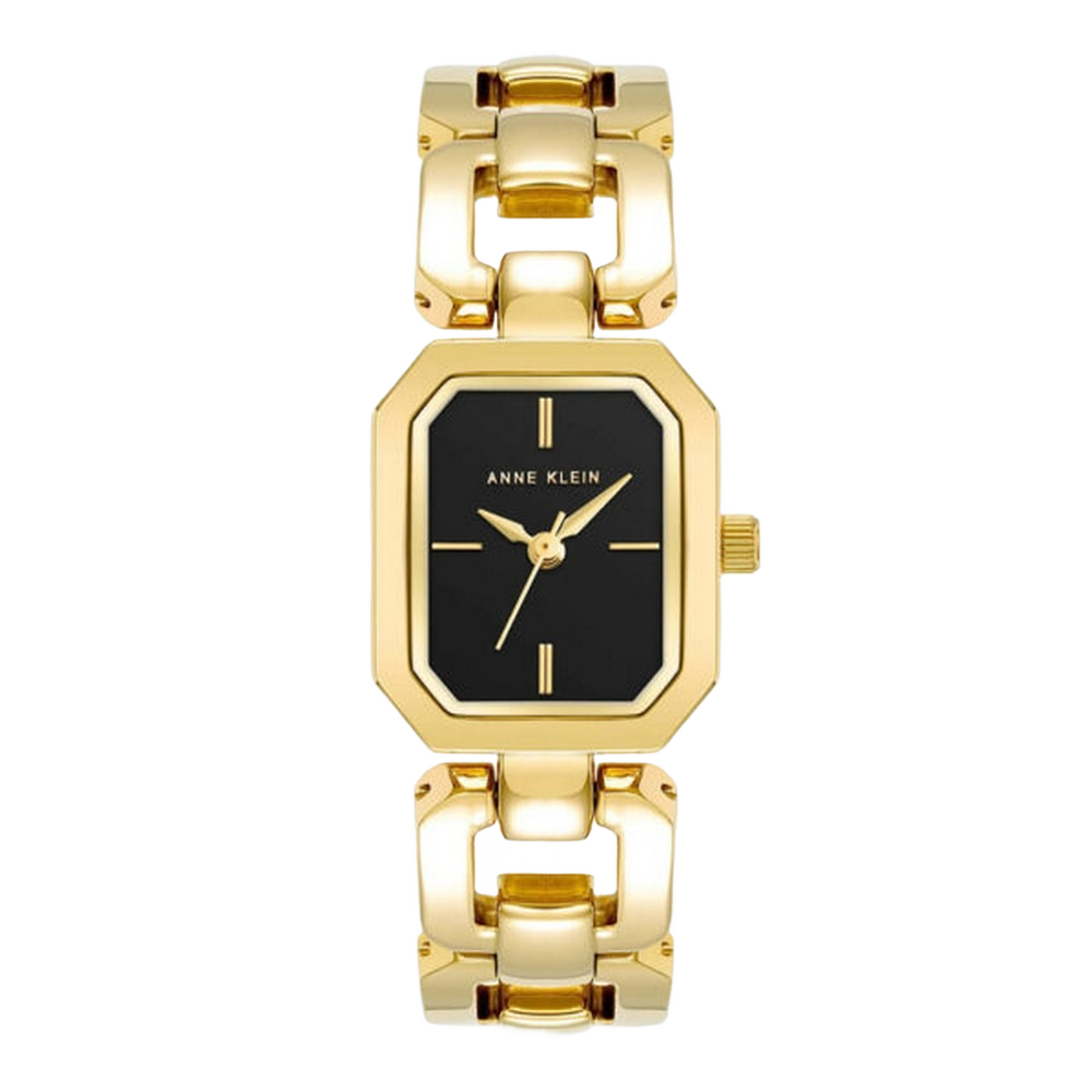 Anne Klein AK/4148BKGB Women's Open Link Black Dial Gold-Tone Bracelet Watch