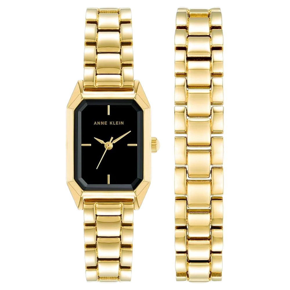 Anne Klein AK/5018GPST Women's Watch and Bracelet Set