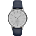 Emporio Armani AR11119 Women's Silver Watch, Dark Blue Leather