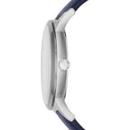 Emporio Armani AR11119 Women's Silver Watch, Dark Blue Leather