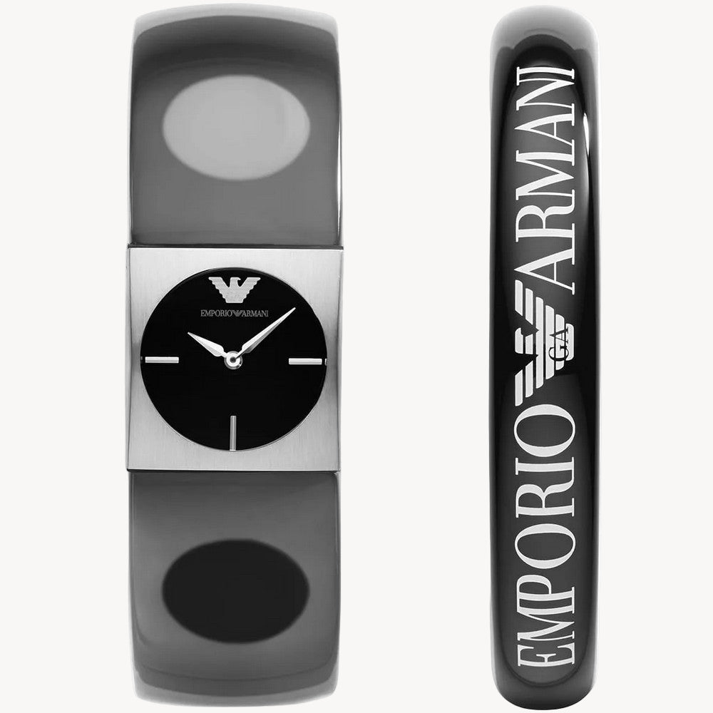Emporio Armani Watch for Women, 22mm Rectangle Case Quartz Two Hand Movement with Stainless Steel or Leather Strap