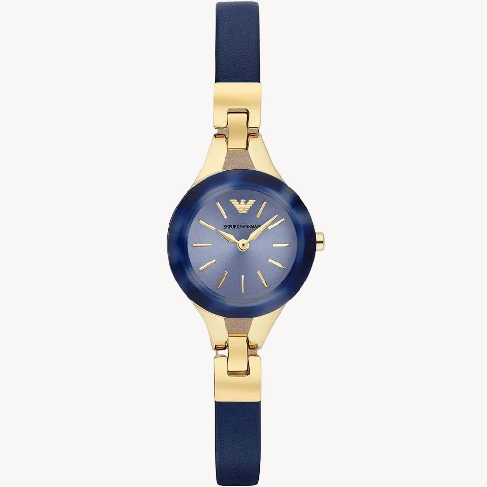 Emporio Armani Watch for Women, 22mm Rectangle Case Quartz Two Hand Movement with Stainless Steel or Leather Strap