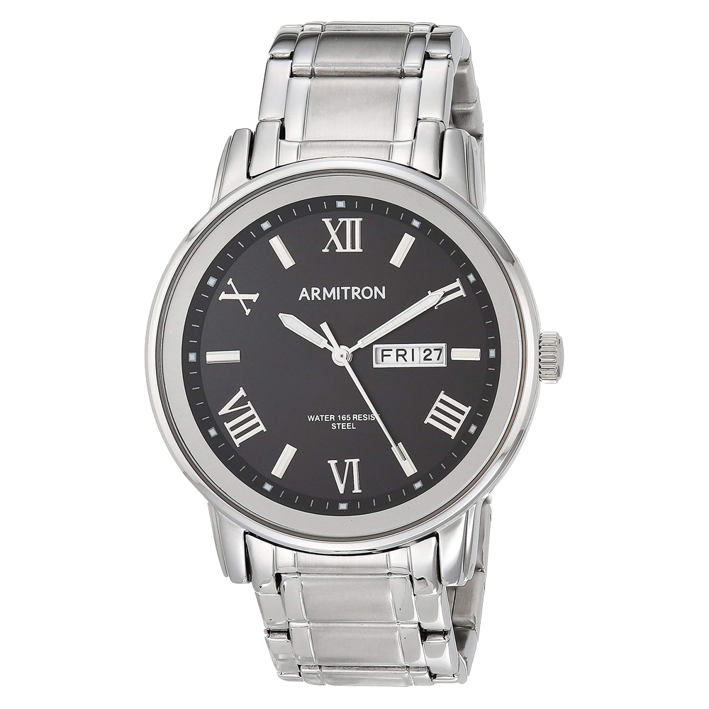 Armitron 20/4935BKSV Day/Date Function Bracelet Men's Watch