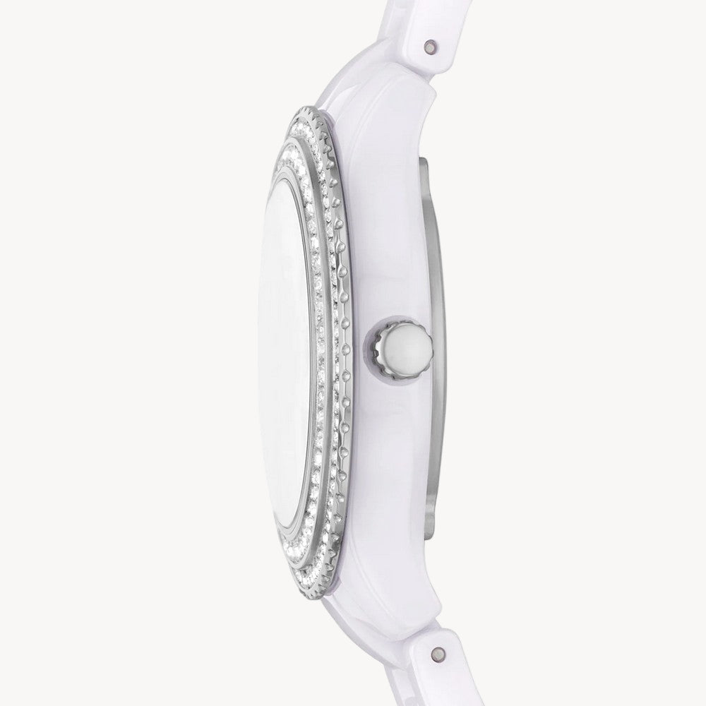 ساعة Fossil CE1116 Stella Three-Hand Date White Ceramic