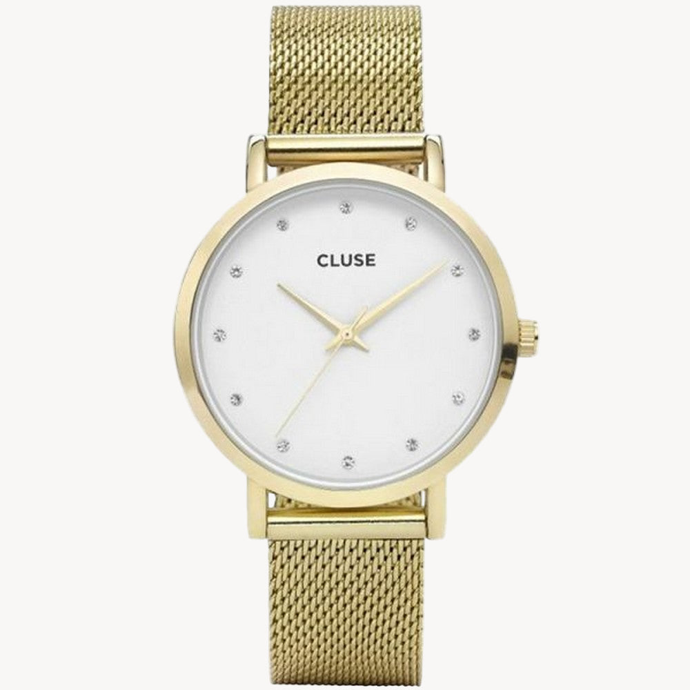 CLUSE CL18302 Pavane White Dial Gold-tone Women's Mesh Watch Cluse