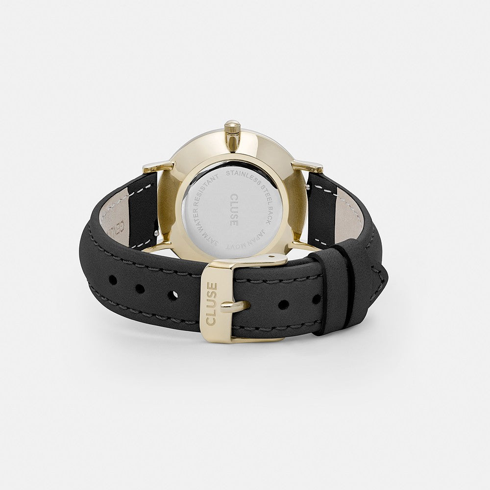 Cluse CL30019 Women's La Boheme Black Leather Quartz Dress Watch