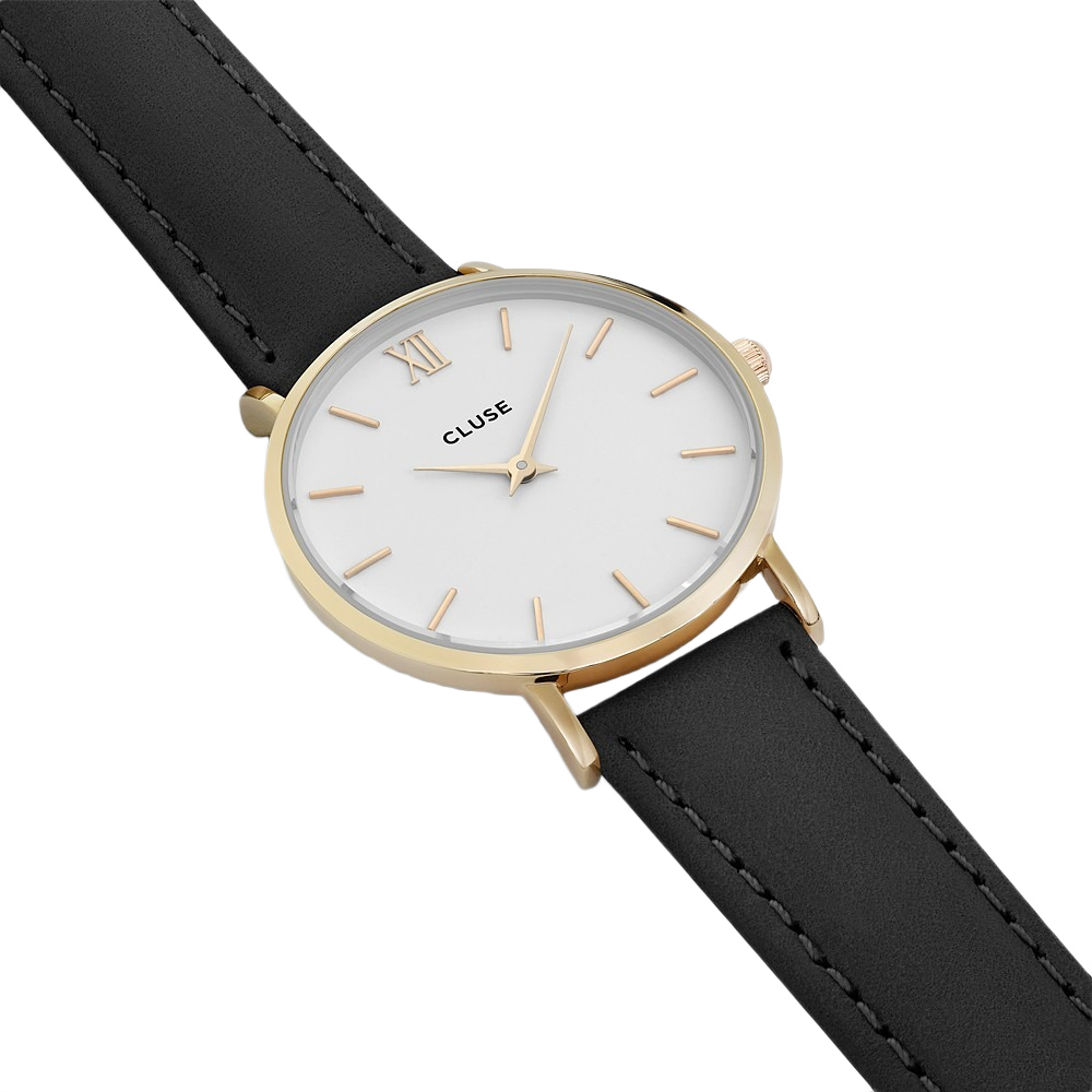 Cluse CL30019 Women's La Boheme Black Leather Quartz Dress Watch