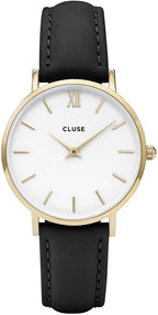 Cluse CL30019 Women's La Boheme Black Leather Quartz Dress Watch