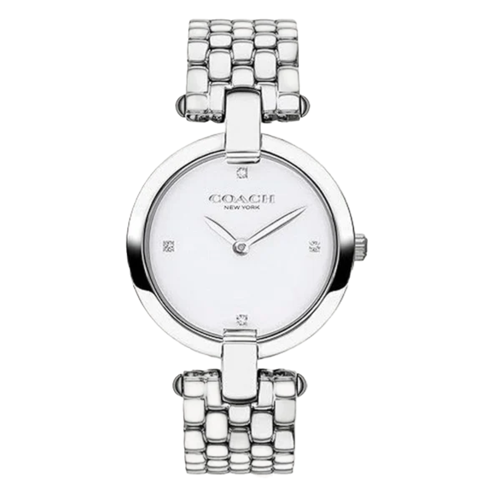 ساعة كوتش النسائية التناظرية ذات الميناء الأبيض - CO14503319