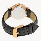 ساعة دانيال ولينغتون شيفيلد الكلاسيكية بمينا أبيض وسوار جلدي أسود للنساء